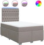 vidaXL Κρεβάτι Boxspring με Στρώμα Taupe 120x190 εκ. Υφασμάτινο