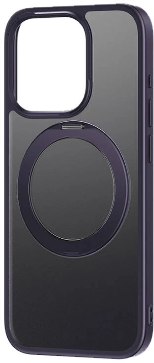 Phone Case with Stand Baseus SkyRing 360° for iP 14 Pro +tempered-glass and cleaning kit (purple)