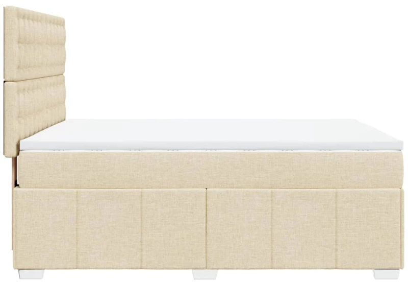 vidaXL Κρεβάτι Boxspring με Στρώμα Κρεμ 140x200 εκ. Υφασμάτινο