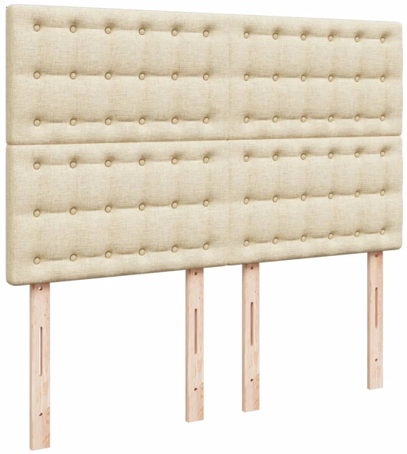 vidaXL Κρεβάτι Boxspring με Στρώμα Κρεμ 140x200 εκ. Υφασμάτινο