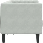 vidaXL Καναπές Διθέσιος Chesterfield με Στηρίγματα Αν. Γκρι Βελούδο