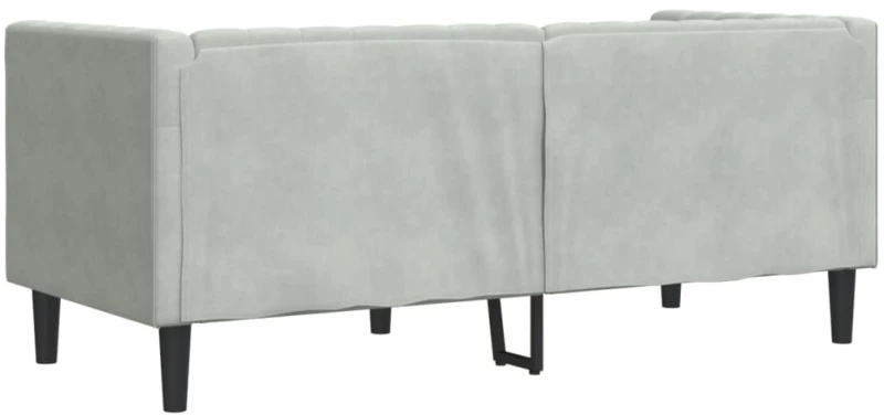 vidaXL Καναπές Διθέσιος Chesterfield με Στηρίγματα Αν. Γκρι Βελούδο
