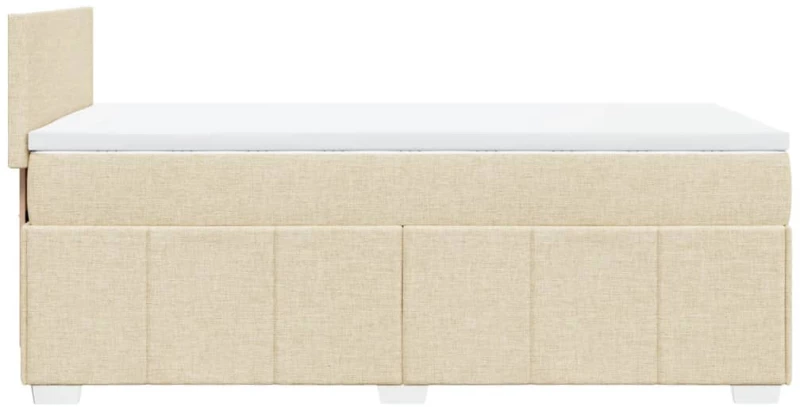 vidaXL Κρεβάτι Boxspring με Στρώμα Κρεμ 80 x 200 εκ. Υφασμάτινο