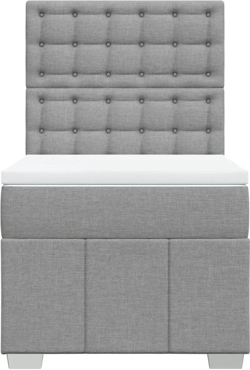 vidaXL Κρεβάτι Boxspring με Στρώμα Ανοιχτό Γκρι 80x200 εκ. Υφασμάτινο