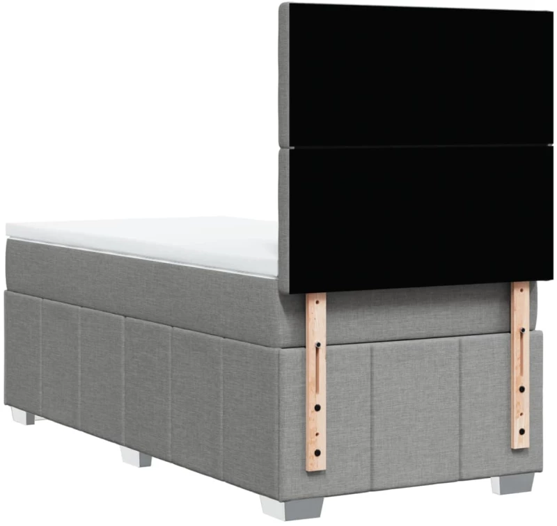 vidaXL Κρεβάτι Boxspring με Στρώμα Ανοιχτό Γκρι 80x200 εκ. Υφασμάτινο