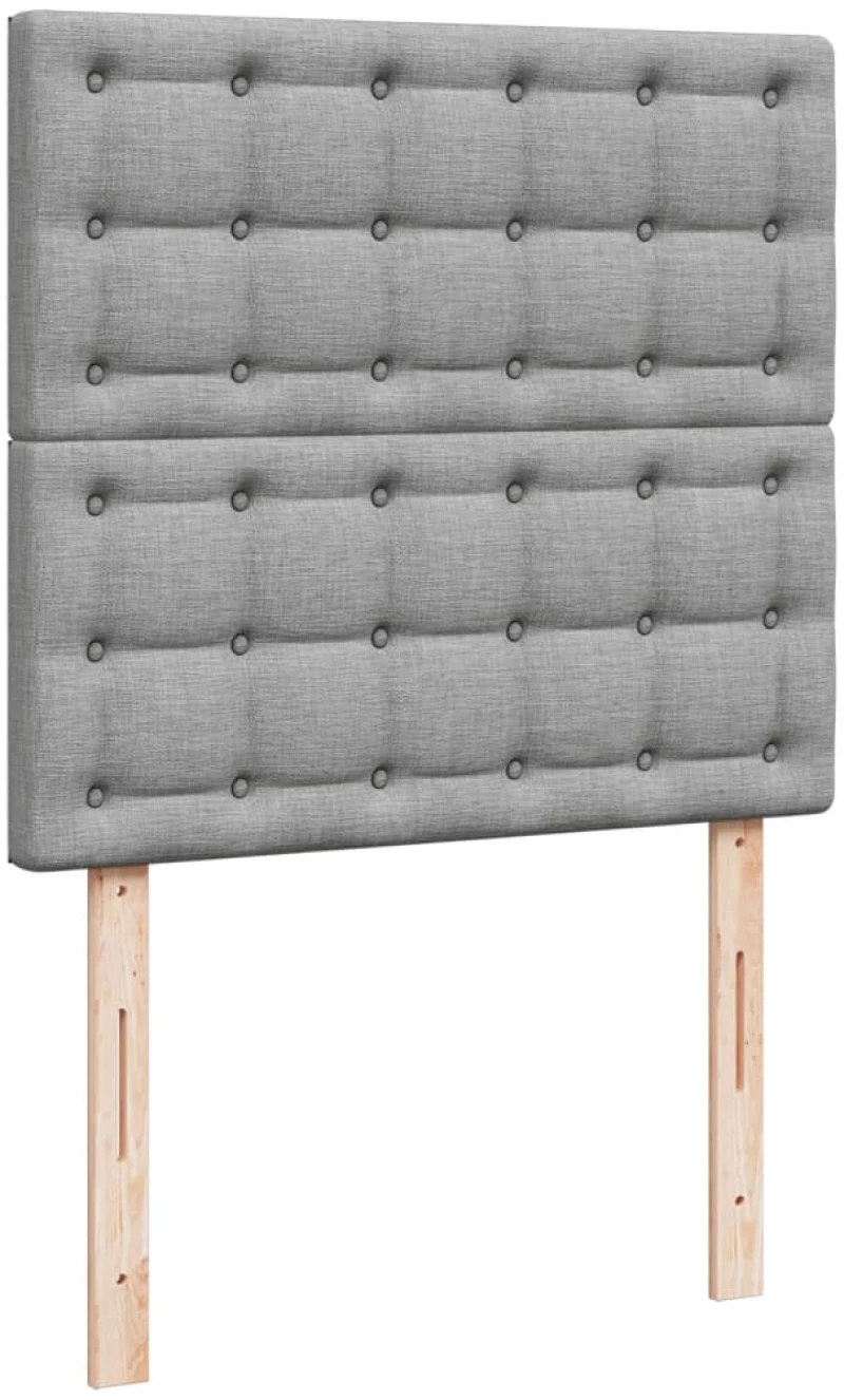 vidaXL Κρεβάτι Boxspring με Στρώμα Ανοιχτό Γκρι 80x200 εκ. Υφασμάτινο