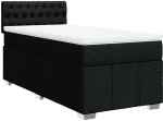 vidaXL Κρεβάτι Boxspring με Στρώμα Μαύρο 100 x 200 εκ. Υφασμάτινο