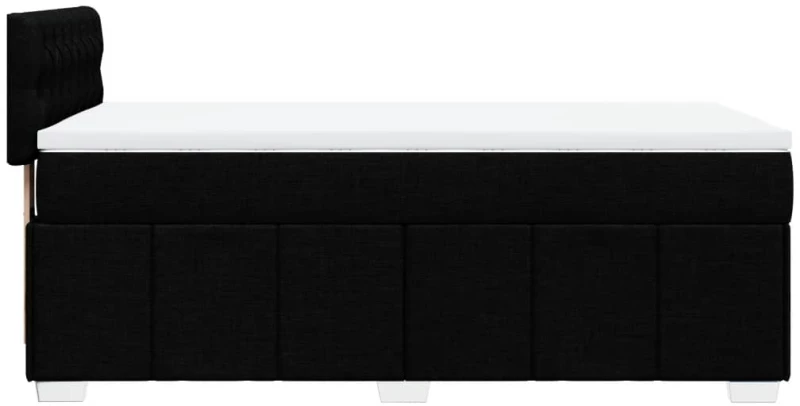 vidaXL Κρεβάτι Boxspring με Στρώμα Μαύρο 100 x 200 εκ. Υφασμάτινο