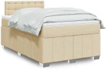 vidaXL Κρεβάτι Boxspring με Στρώμα Κρεμ 120x190 εκ. Υφασμάτινο