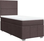 vidaXL Κρεβάτι Boxspring με Στρώμα Σκούρο Καφέ 100x200 εκ. Υφασμάτινο