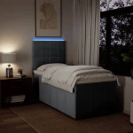vidaXL Κρεβάτι Boxspring με Στρώμα Ανοιχτό Γκρι 100x200 εκ. Υφασμάτινο