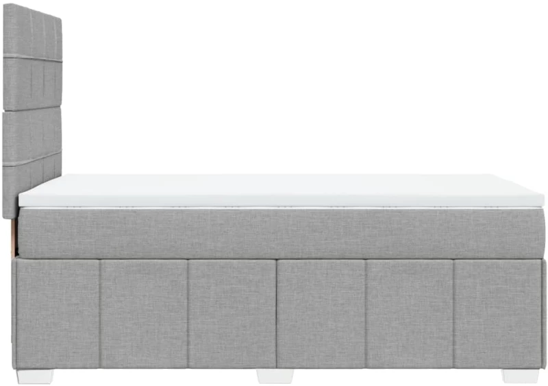 vidaXL Κρεβάτι Boxspring με Στρώμα Ανοιχτό Γκρι 100x200 εκ. Υφασμάτινο