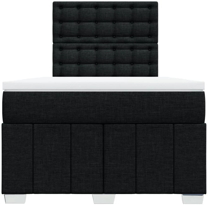 vidaXL Κρεβάτι Boxspring με Στρώμα Μαύρο 120x190 εκ. Υφασμάτινο