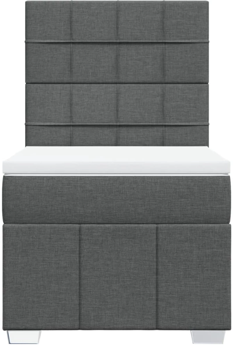 vidaXL Κρεβάτι Boxspring με Στρώμα Σκούρο Γκρι 80x200 εκ. Υφασμάτινο