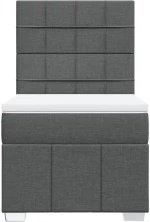 vidaXL Κρεβάτι Boxspring με Στρώμα Σκούρο Γκρι 80x200 εκ. Υφασμάτινο