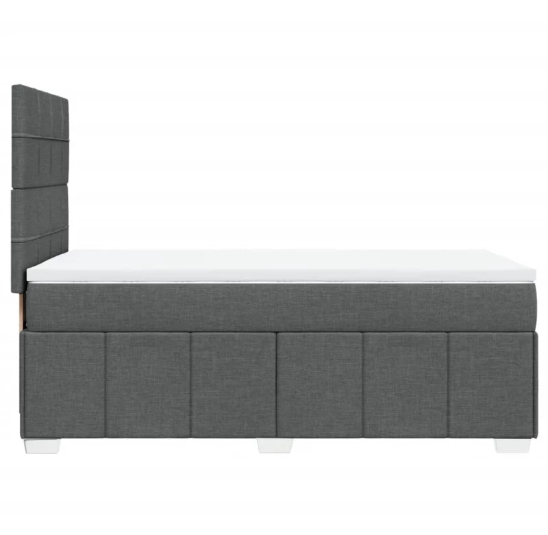vidaXL Κρεβάτι Boxspring με Στρώμα Σκούρο Γκρι 80x200 εκ. Υφασμάτινο