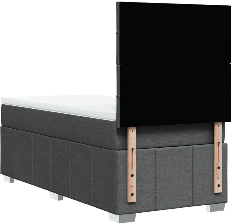 vidaXL Κρεβάτι Boxspring με Στρώμα Σκούρο Γκρι 80x200 εκ. Υφασμάτινο