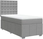 vidaXL Κρεβάτι Boxspring με Στρώμα Ανοιχτό Γκρι 100x200 εκ. Υφασμάτινο