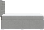 vidaXL Κρεβάτι Boxspring με Στρώμα Ανοιχτό Γκρι 100x200 εκ. Υφασμάτινο