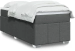 vidaXL Κρεβάτι Boxspring με Στρώμα Σκούρο Γκρι 90x190 εκ. Υφασμάτινο