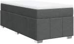 vidaXL Κρεβάτι Boxspring με Στρώμα Σκούρο Γκρι 90x190 εκ. Υφασμάτινο