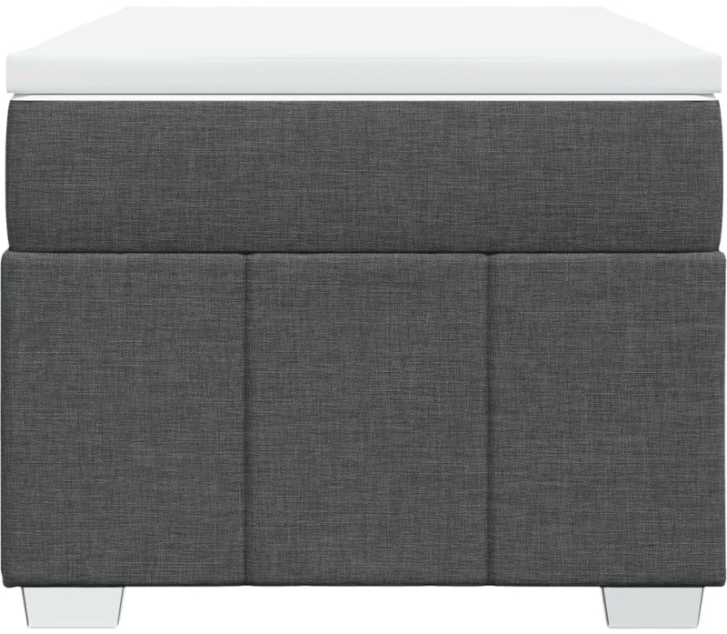 vidaXL Κρεβάτι Boxspring με Στρώμα Σκούρο Γκρι 90x190 εκ. Υφασμάτινο