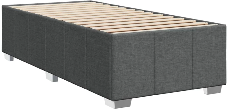 vidaXL Κρεβάτι Boxspring με Στρώμα Σκούρο Γκρι 90x190 εκ. Υφασμάτινο