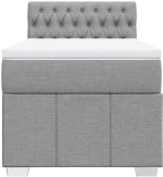 vidaXL Κρεβάτι Boxspring με Στρώμα Ανοιχτό Γκρι 90x190 εκ. Υφασμάτινο