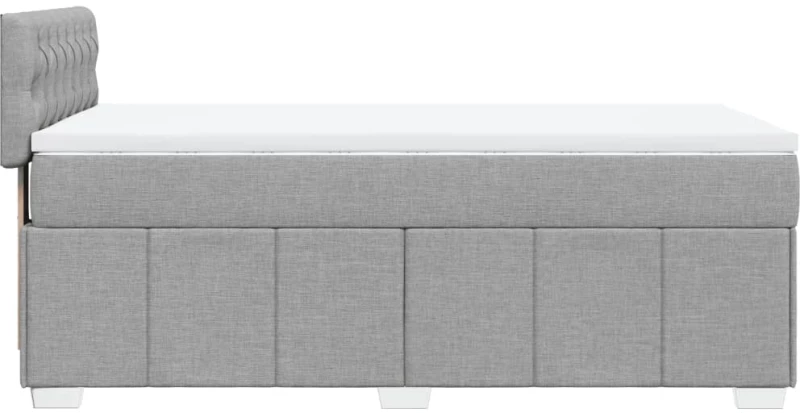vidaXL Κρεβάτι Boxspring με Στρώμα Ανοιχτό Γκρι 90x190 εκ. Υφασμάτινο