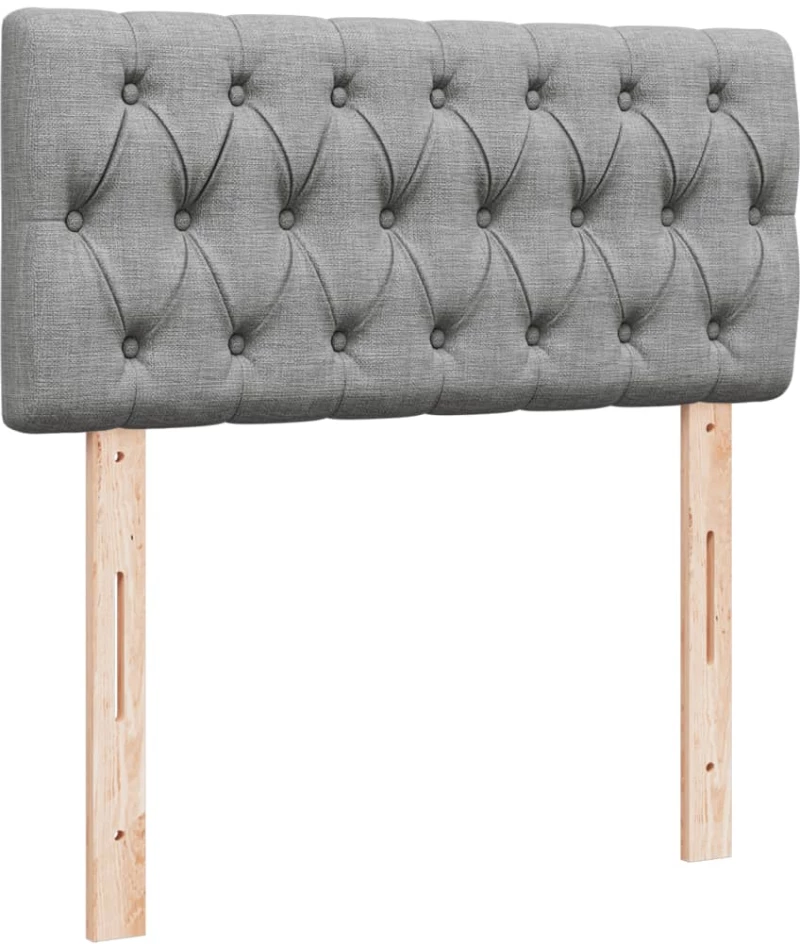 vidaXL Κρεβάτι Boxspring με Στρώμα Ανοιχτό Γκρι 90x190 εκ. Υφασμάτινο