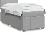 vidaXL Κρεβάτι Boxspring με Στρώμα Ανοιχτό Γκρι 100x200 εκ. Υφασμάτινο