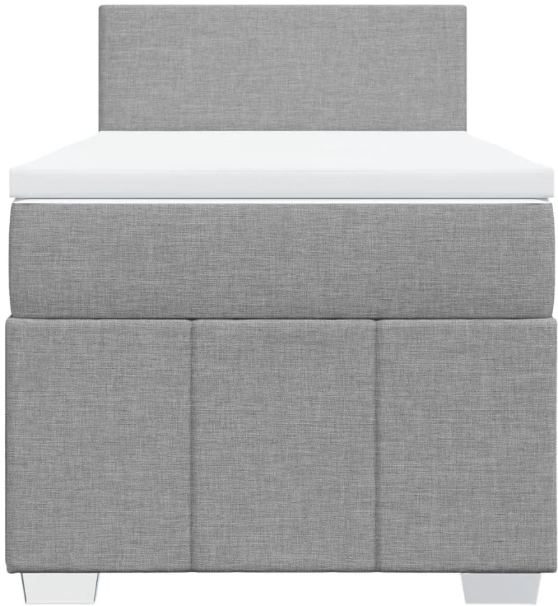 vidaXL Κρεβάτι Boxspring με Στρώμα Ανοιχτό Γκρι 100x200 εκ. Υφασμάτινο