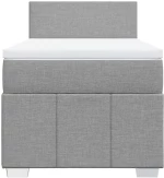 vidaXL Κρεβάτι Boxspring με Στρώμα Ανοιχτό Γκρι 100x200 εκ. Υφασμάτινο