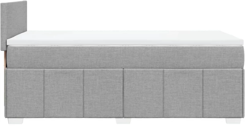 vidaXL Κρεβάτι Boxspring με Στρώμα Ανοιχτό Γκρι 100x200 εκ. Υφασμάτινο