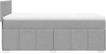 vidaXL Κρεβάτι Boxspring με Στρώμα Ανοιχτό Γκρι 100x200 εκ. Υφασμάτινο