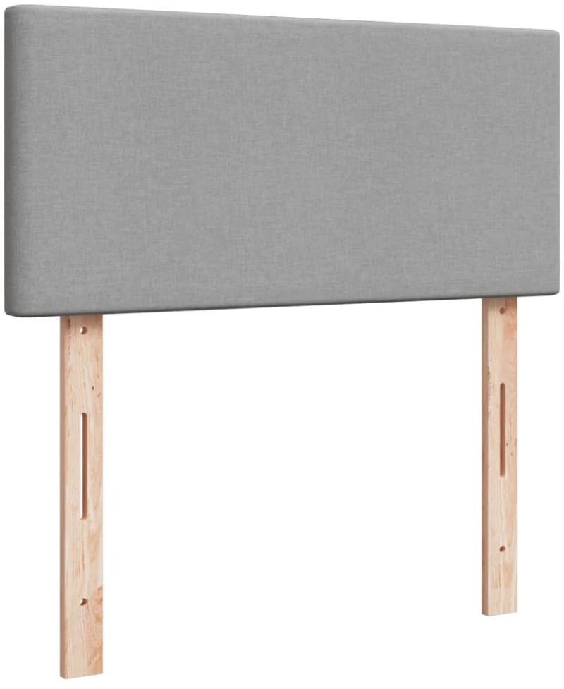 vidaXL Κρεβάτι Boxspring με Στρώμα Ανοιχτό Γκρι 100x200 εκ. Υφασμάτινο