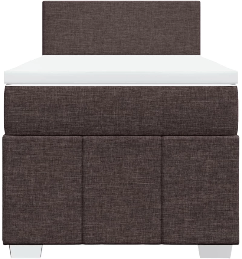 vidaXL Κρεβάτι Boxspring με Στρώμα Σκούρο Καφέ 100x200 εκ. Υφασμάτινο