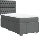 vidaXL Κρεβάτι Boxspring με Στρώμα Σκούρο Γκρι 80x200 εκ. Υφασμάτινο