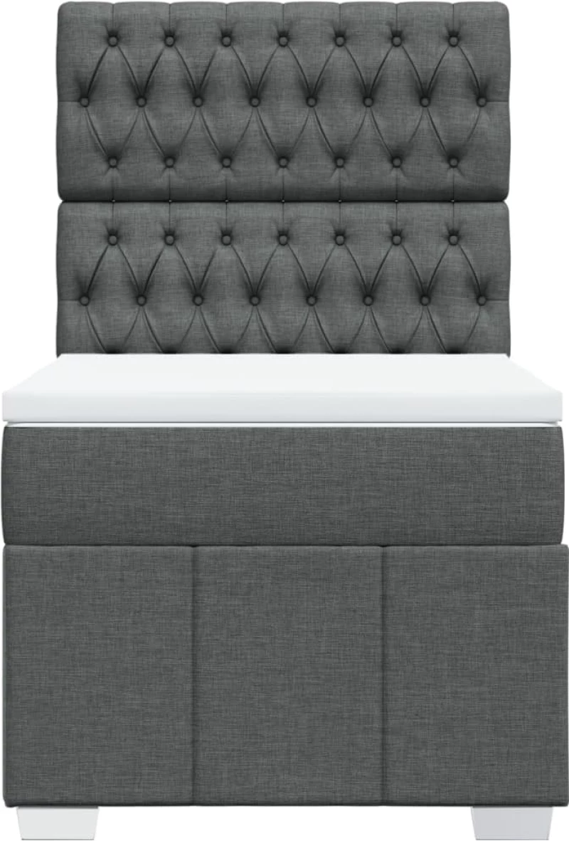 vidaXL Κρεβάτι Boxspring με Στρώμα Σκούρο Γκρι 80x200 εκ. Υφασμάτινο