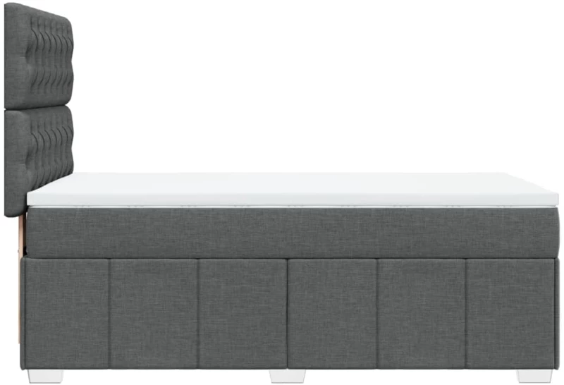 vidaXL Κρεβάτι Boxspring με Στρώμα Σκούρο Γκρι 80x200 εκ. Υφασμάτινο