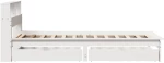 vidaXL Κρεβάτι Βιβλιοθήκη Χωρίς Στρώμα Λευκό 75x190 εκ Μασίφ Πεύκο
