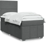 vidaXL Κρεβάτι Boxspring με Στρώμα Σκούρο Γκρι 80x200 εκ. Υφασμάτινο