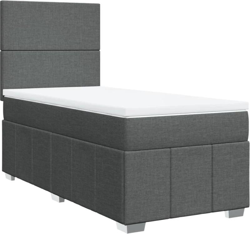 vidaXL Κρεβάτι Boxspring με Στρώμα Σκούρο Γκρι 80x200 εκ. Υφασμάτινο