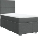 vidaXL Κρεβάτι Boxspring με Στρώμα Σκούρο Γκρι 80x200 εκ. Υφασμάτινο