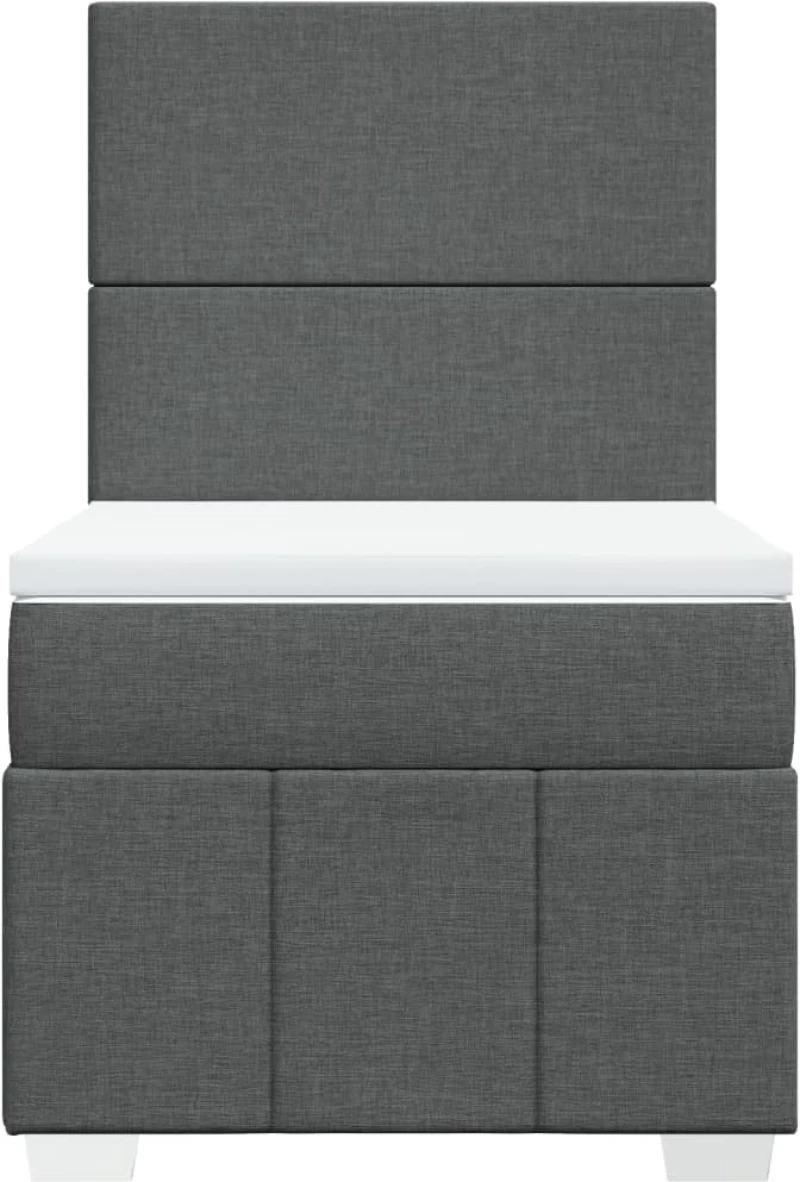 vidaXL Κρεβάτι Boxspring με Στρώμα Σκούρο Γκρι 80x200 εκ. Υφασμάτινο
