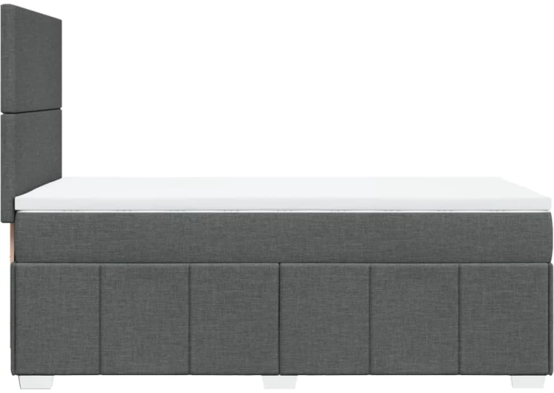 vidaXL Κρεβάτι Boxspring με Στρώμα Σκούρο Γκρι 80x200 εκ. Υφασμάτινο