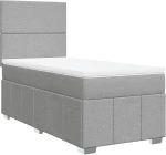 vidaXL Κρεβάτι Boxspring με Στρώμα Ανοιχτό Γκρι 80x200 εκ. Υφασμάτινο