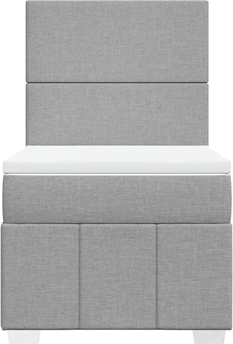 vidaXL Κρεβάτι Boxspring με Στρώμα Ανοιχτό Γκρι 80x200 εκ. Υφασμάτινο