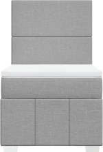 vidaXL Κρεβάτι Boxspring με Στρώμα Ανοιχτό Γκρι 80x200 εκ. Υφασμάτινο