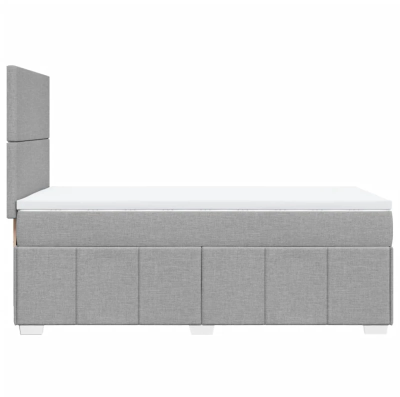 vidaXL Κρεβάτι Boxspring με Στρώμα Ανοιχτό Γκρι 80x200 εκ. Υφασμάτινο